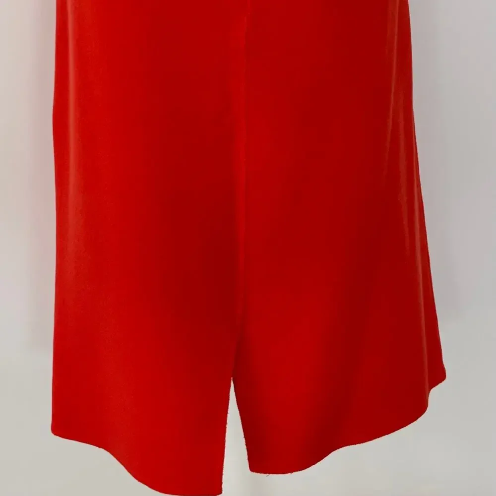 St. John Knit Wool Pencil Skirt Orange-Red Size 10